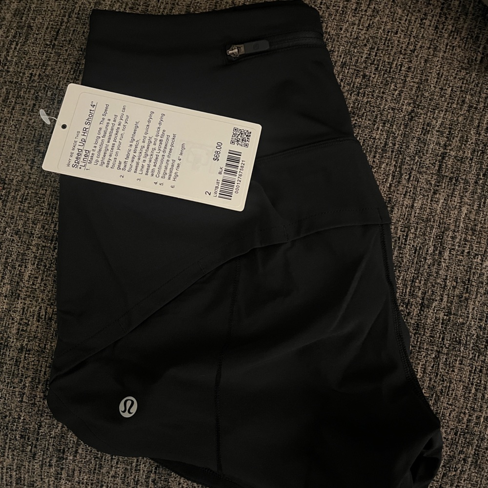 NWT Lululemon running shorts Sz 2